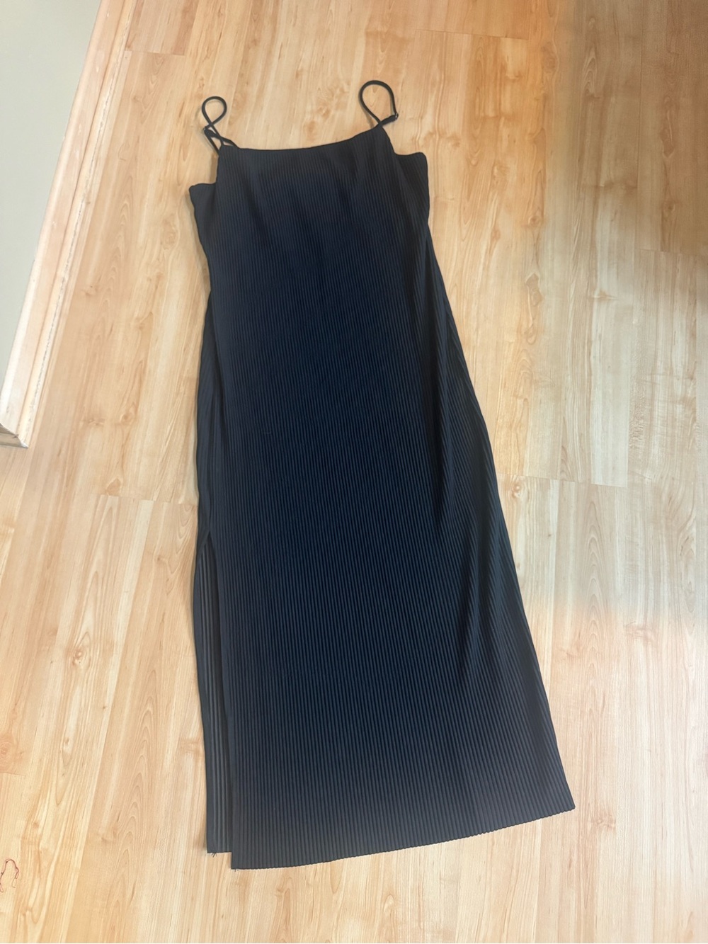 Revolve ASTR the Label Sleeveless Black Ribbed Slip Dress
